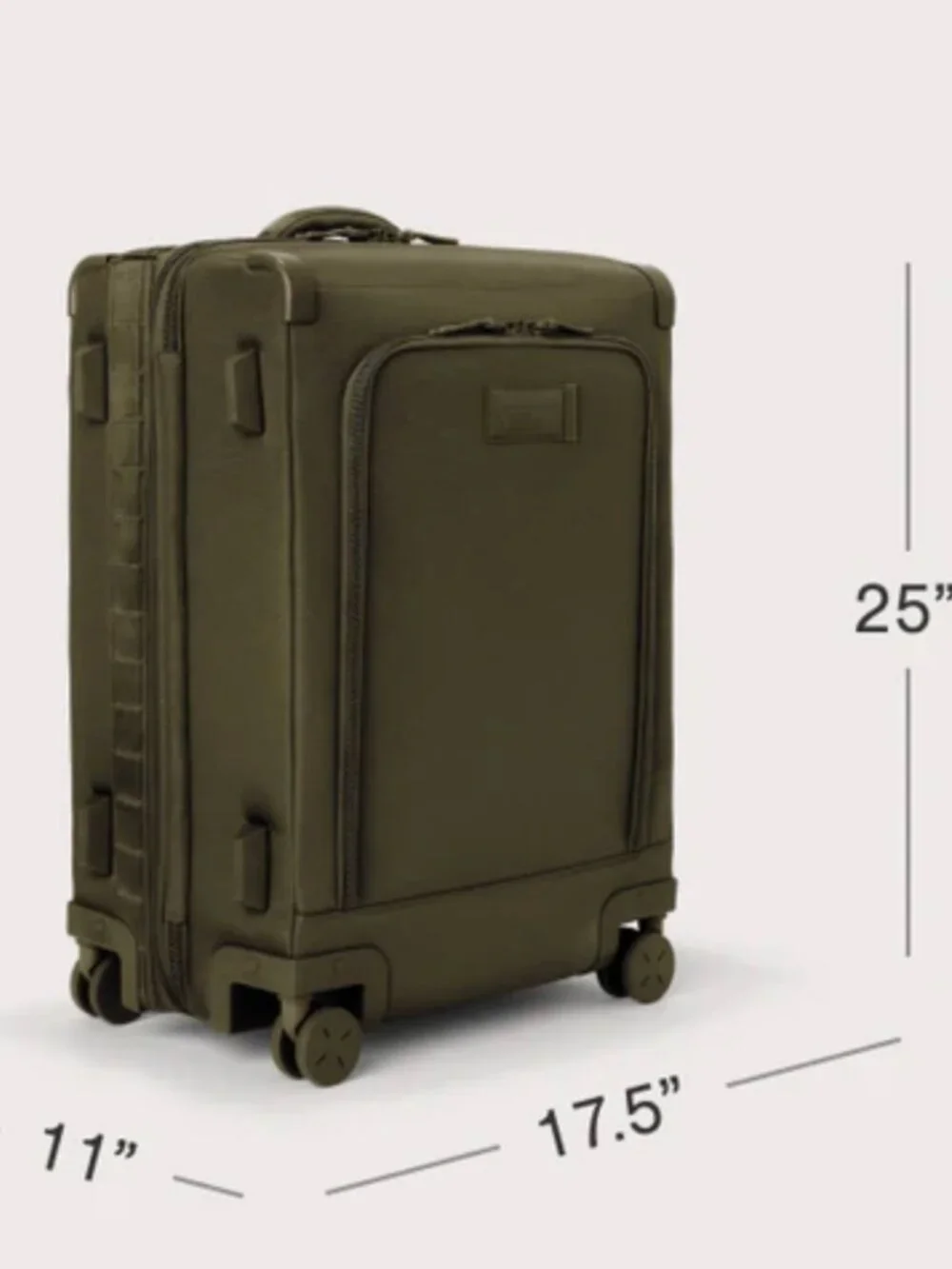 Dagne Dover Sydney 25" Checked Rolling Suitcase Luggage Dark Moss NEW - Picture 2 of 13